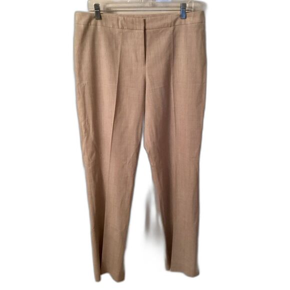 PENDLETON SIZE 12 TAN VIRGIN WOOL FLAT FRONT HIGH WAISTED TROUSER CAREER PANTS - Picture 1 of 7